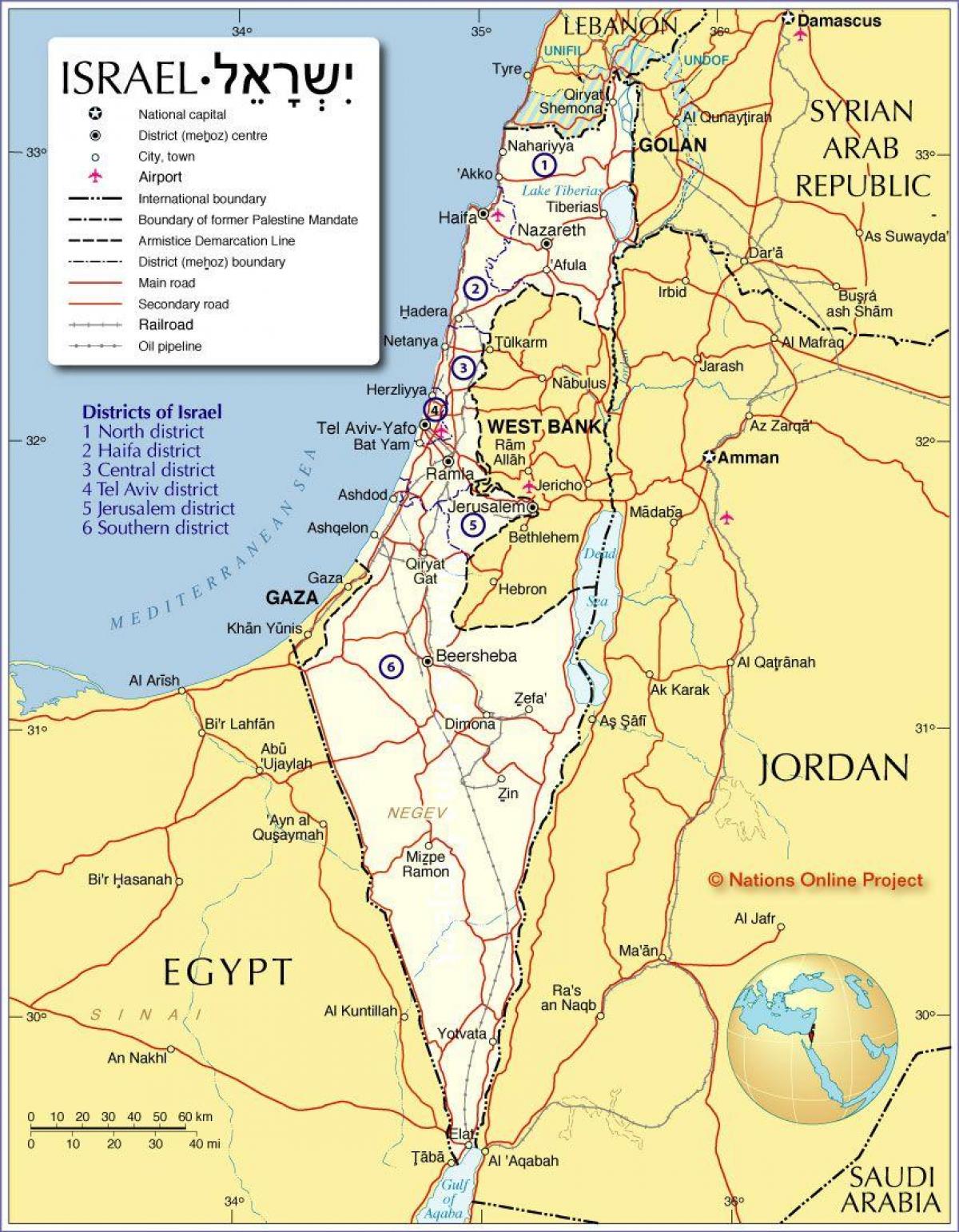 israel khu vực bản đồ