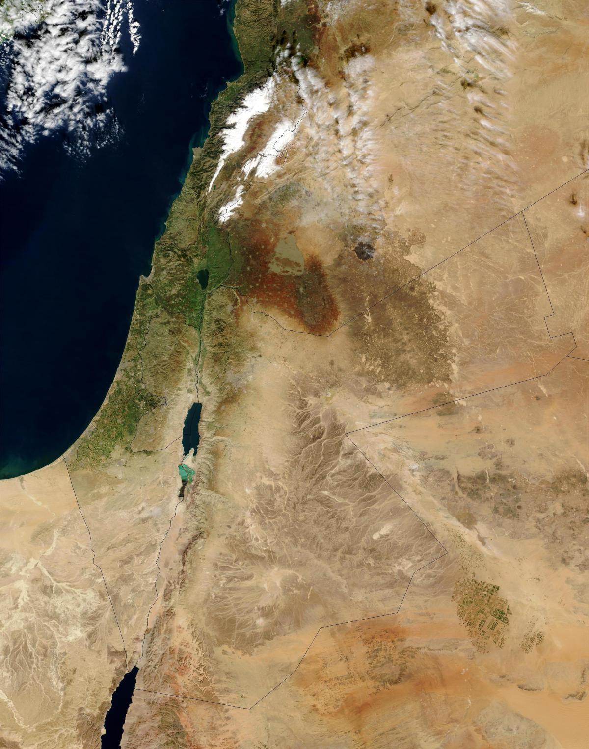 bản đồ của israel vệ tinh 