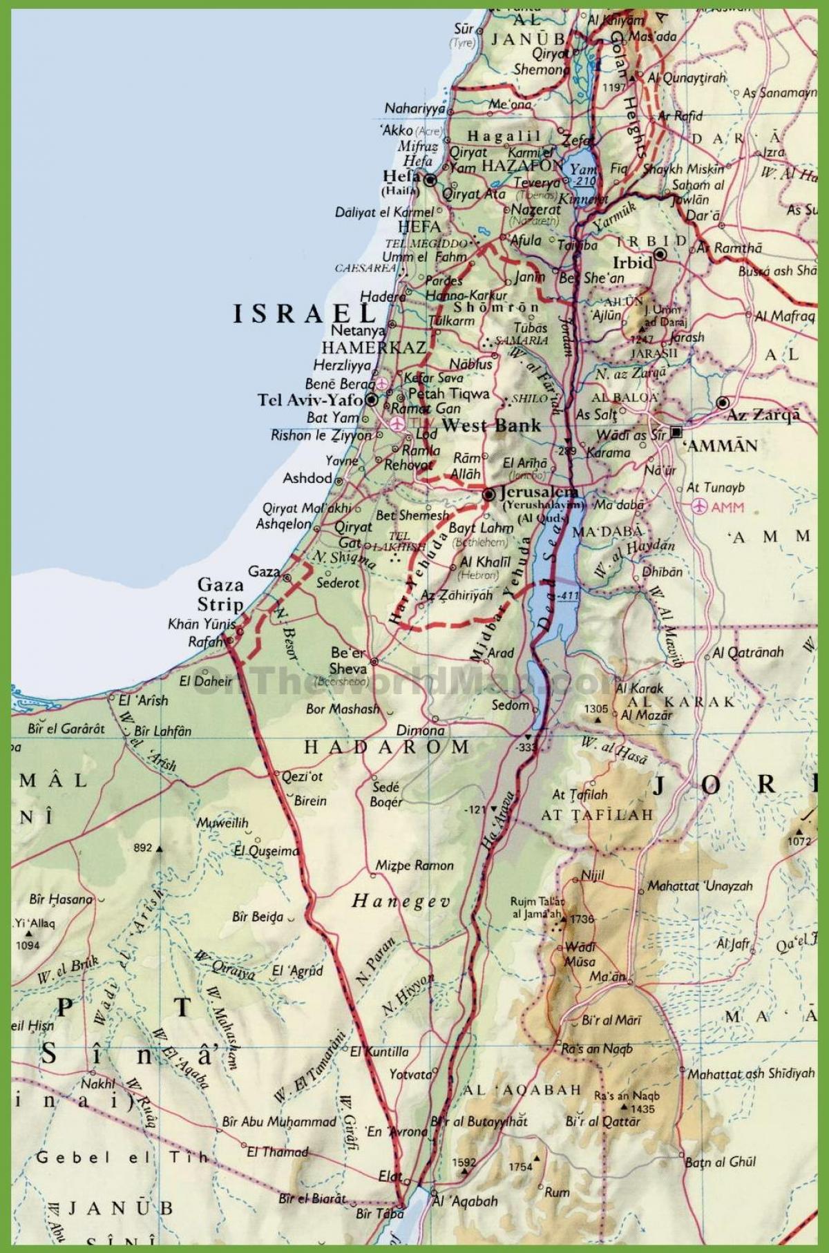 israel thành phố bản đồ