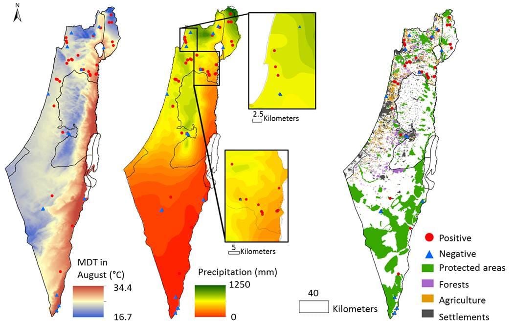 bản đồ của israel khí hậu